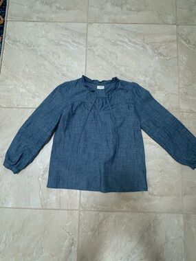 J. Crew women’s Indigo Chambray Peasant Blouse